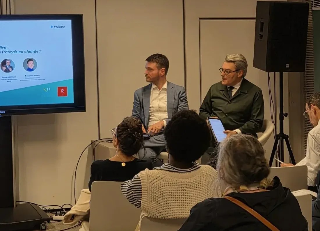 Conférence école HEIP au Salon des Affaires Publiques : analyse des résultats de l'Observatoire Parlement par Ludivine Philippon, Jean-Daniel Lévy, Richard Amalvy et Benjamin Morel.